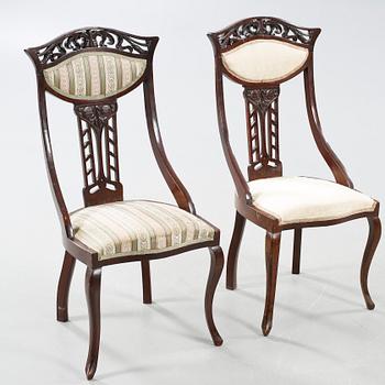 A pair of jugend chairs, early 20th century.