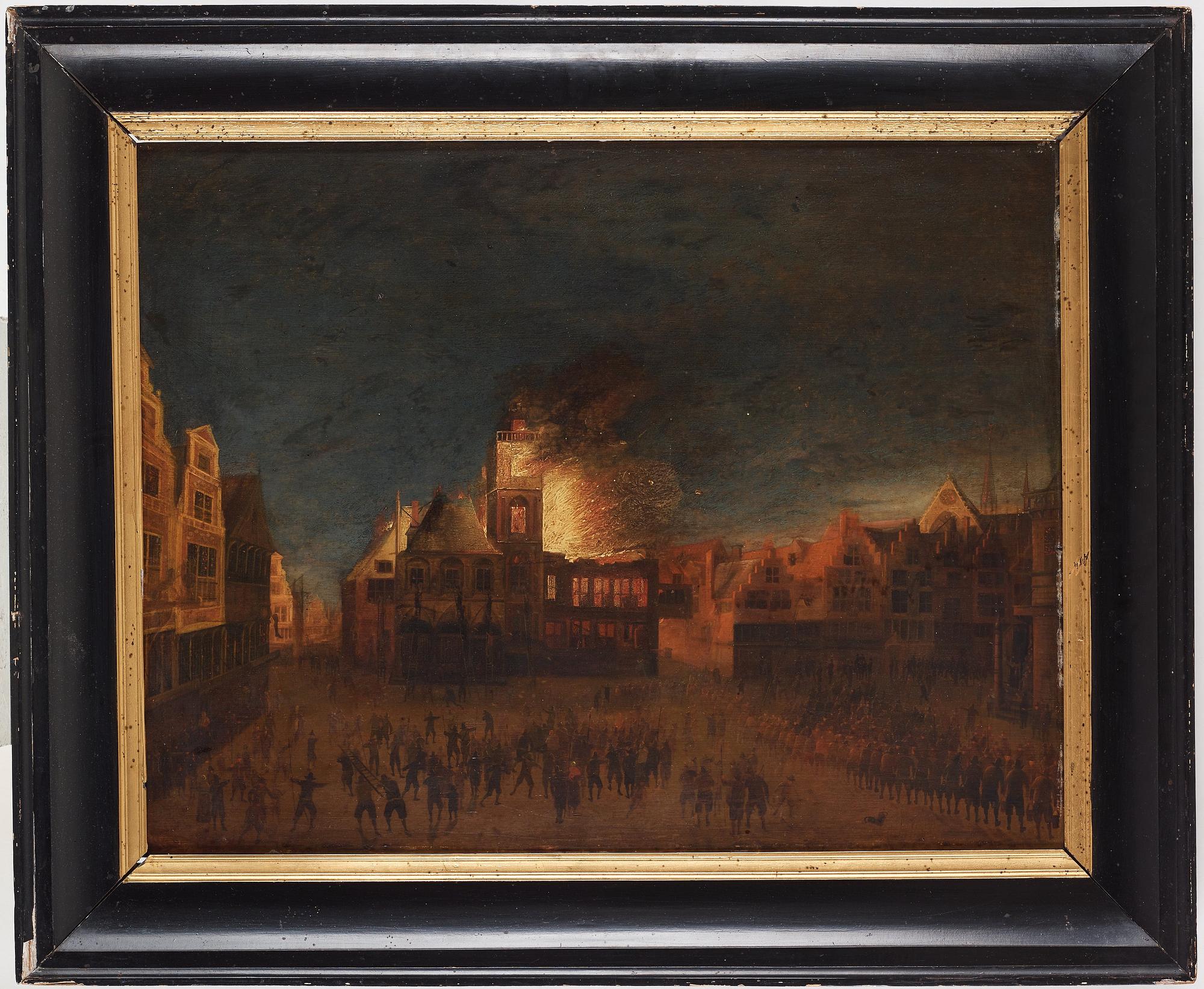 Egbert Lievensz van der Poel Tillskriven, "Eldsvåda om natten i en stad".