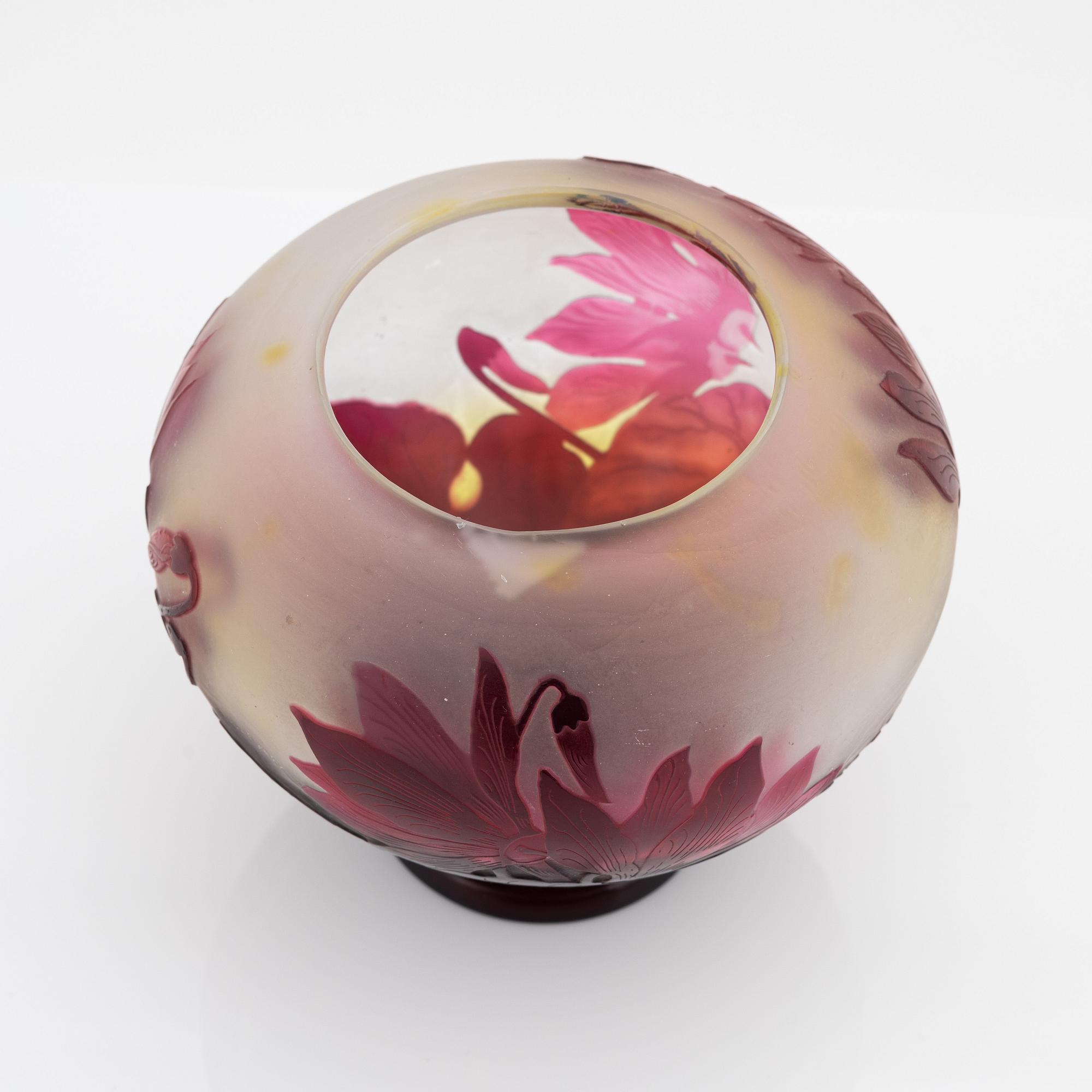 Emile Gallé, an Art Nouveau cameo glass vase, Nancy, France.