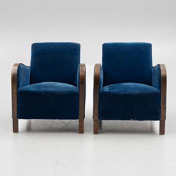 Fåtöljer, ett par, funkis, 1930/40-tal.
