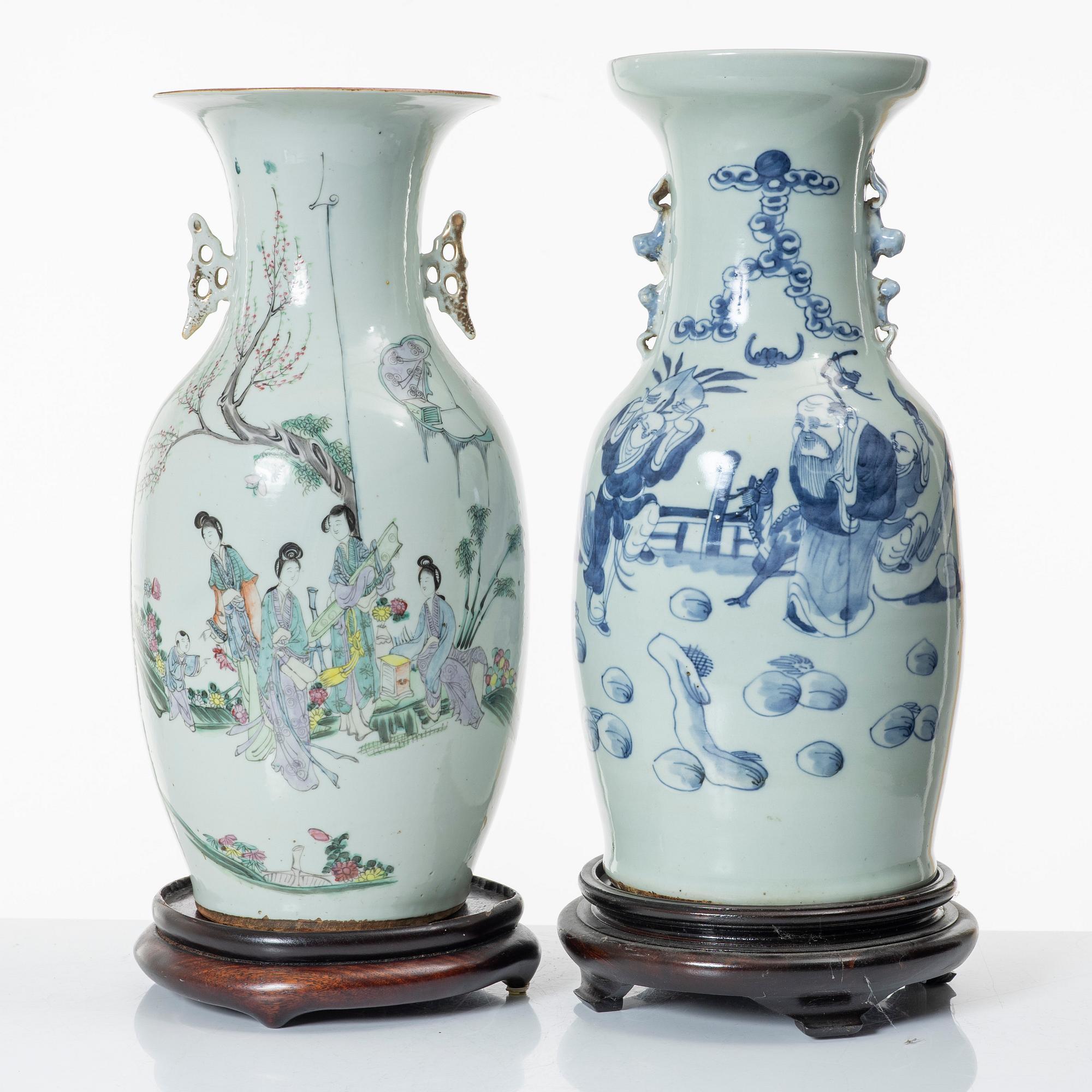 Two porcelain floor vases, China, circa 1900.