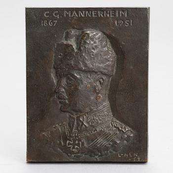 Lauri Leppänen, a bronze relief, signed and dated-54.