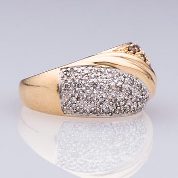 SORMUS, briljantti- ja 8/8-hiotut kirkkaat ja ruskeat timantit, 14K kultaa.