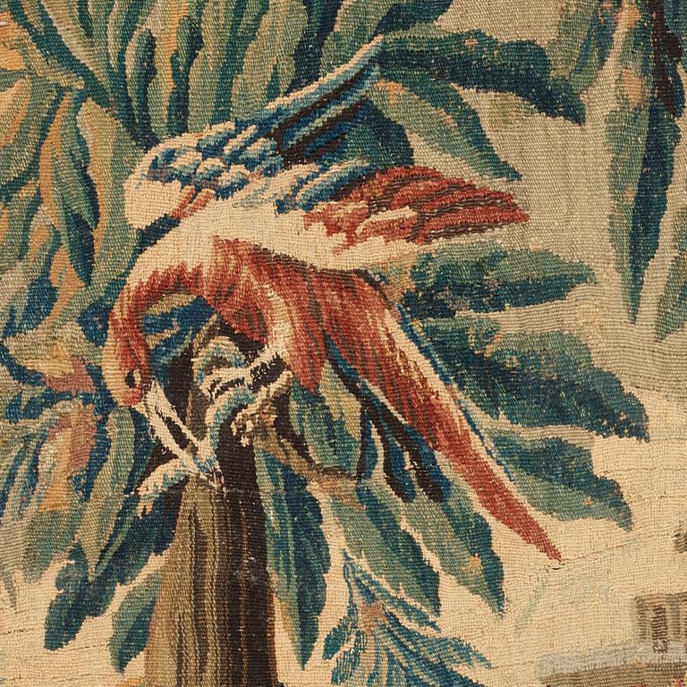 A TAPESTRY. Tapestry weave. "Verdure". 270 x 185 cm. Flanders around 1700.