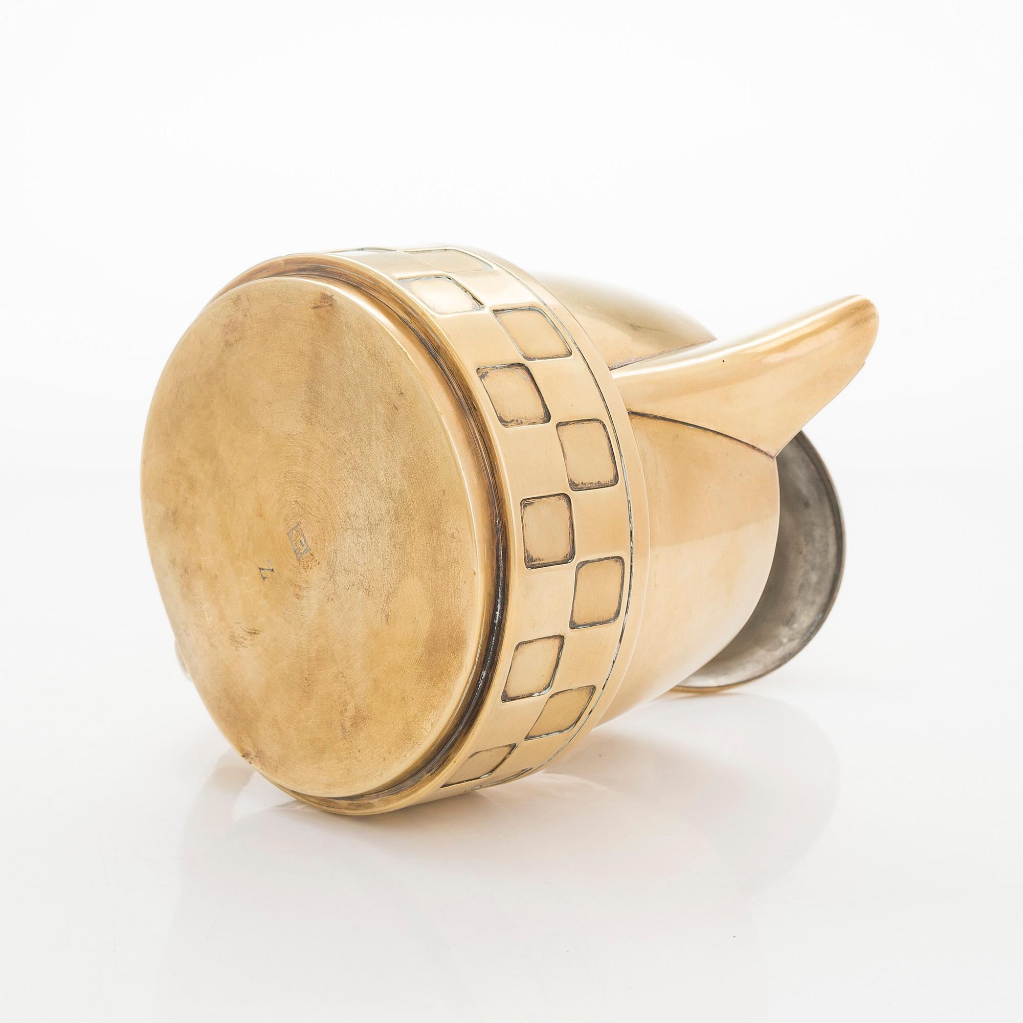 Glöggkanna med rechaud, WMF, Württembergische Metallwarenfabrik, tidigt 1900-tal.