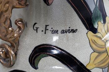 GOLVURNOR, ett par, flintgods. Jugendstil, 1900-tal.