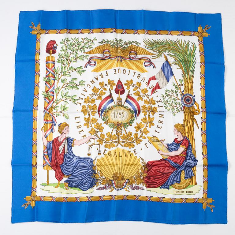 Hermès, scarf, "1789 Liberté Égalité Fraternité".