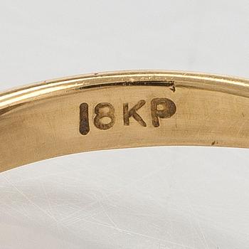 Sormus, briljantti- ja 8/8-hiotut timantit, 18K kultaa.