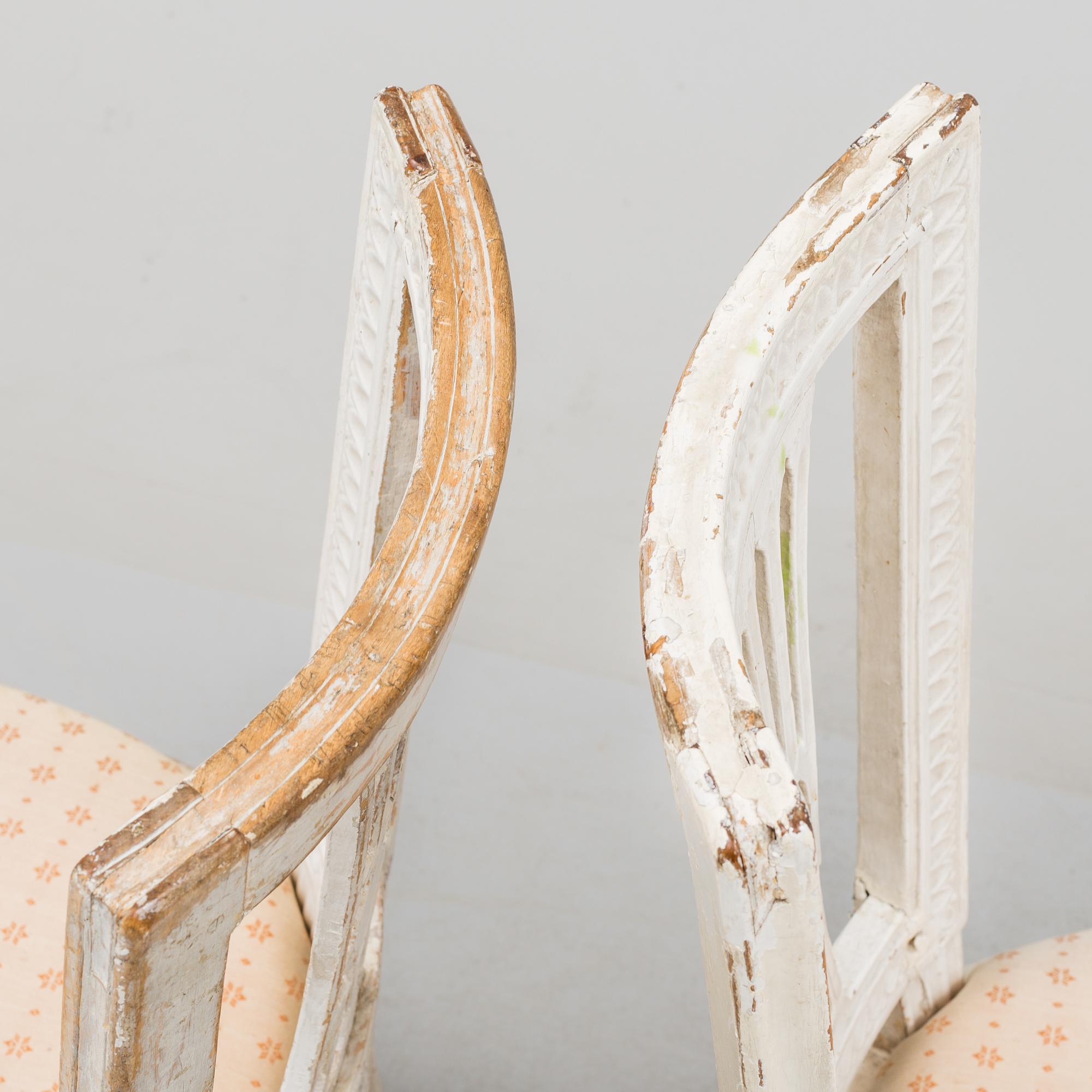 A set of four late Gustavian Lindome chairs from around year 1800.