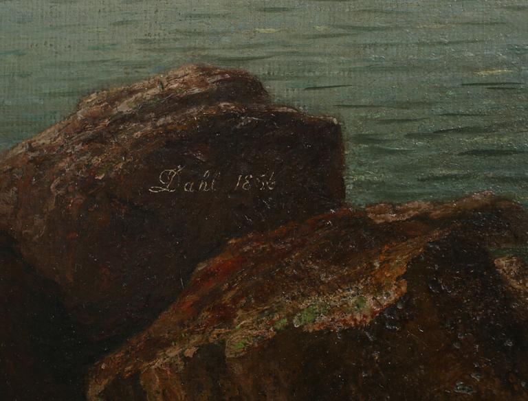 OKÄND KONSTNÄR, olja på duk, signerad Dahl och daterad 1856.