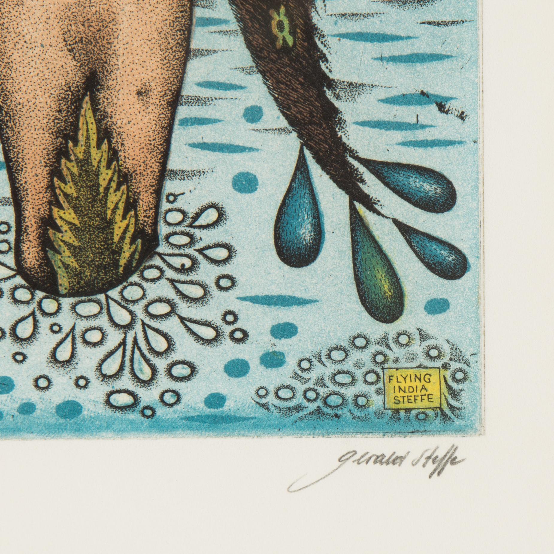 GERALD STEFFE, handkolorerad etsning, signerad och numrerad 25/110.