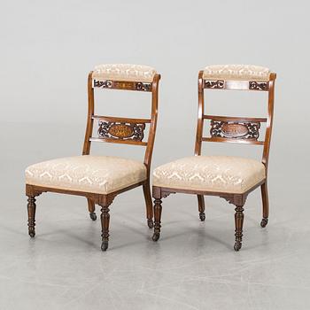 A PAIR OF CHAIRS, late 19th century.