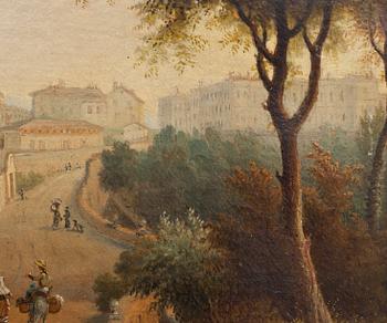 OKÄND KONSTNÄR, olja på papper. 1800-talets mitt.