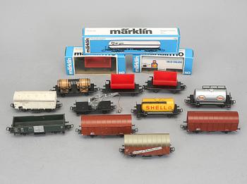 MÄRKLIN, godsvagnar, 14 st, vissa i originalkartong.