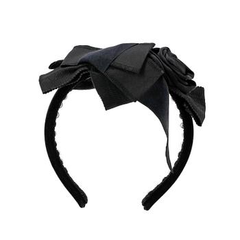DOLCE & GABBANA, a black suede and fabric headband.