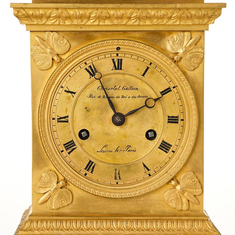 A French Empire ormolu mantel clock by Louis-Isidore Choiselat (master in Paris 1813-47).