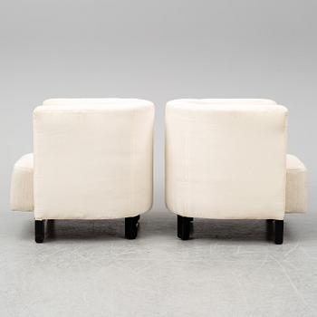 A pair of Italian easy chairs, late 20th Century.