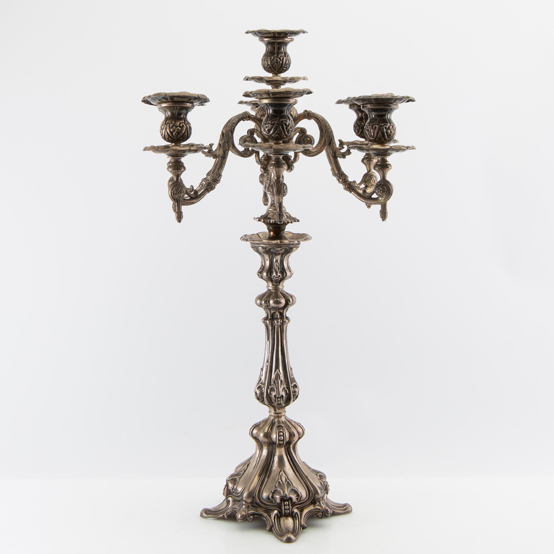 Candelabrum silver Louis XV style possibly Austria around 1900.