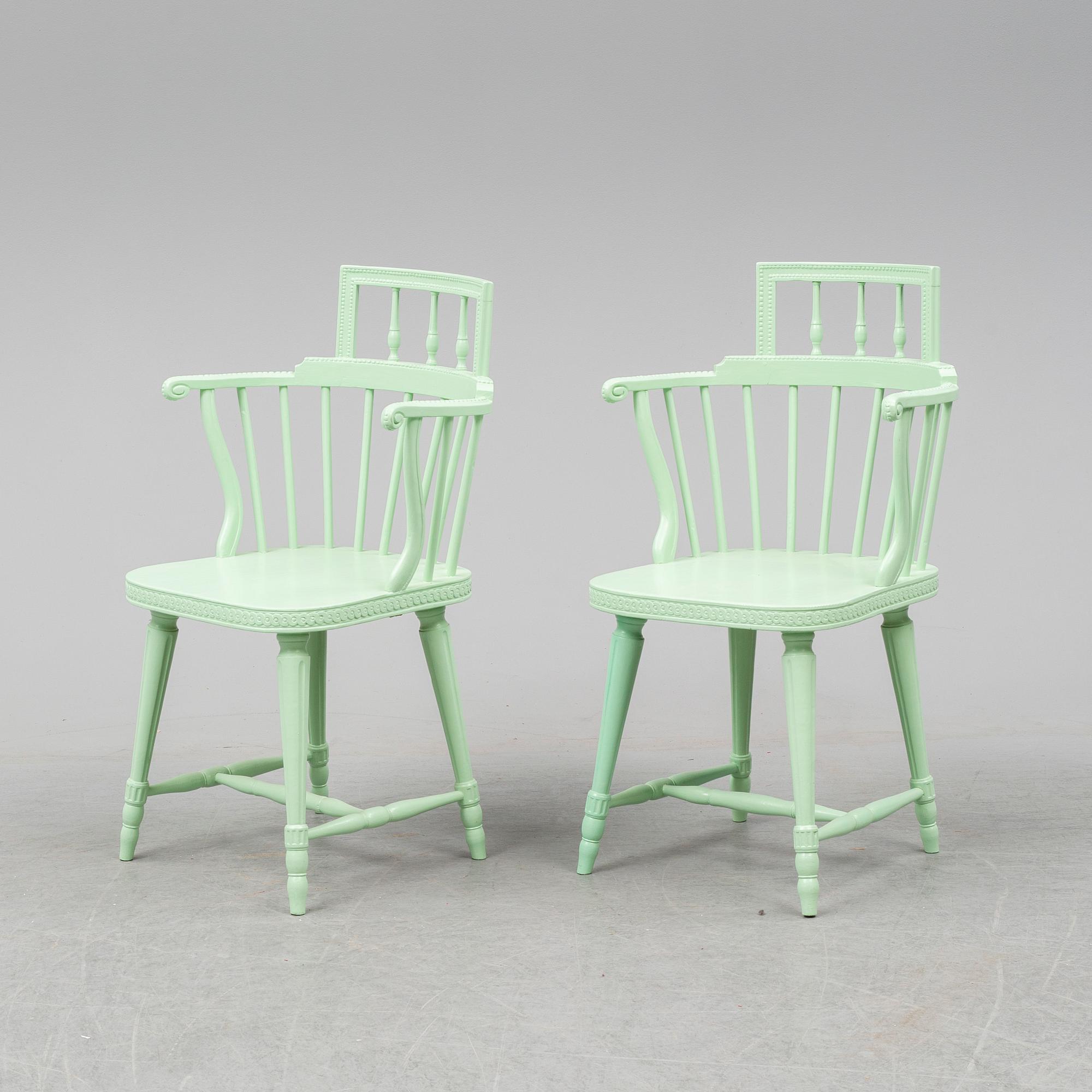 A pair of 19th century armchairs.