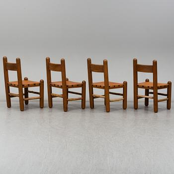 A set of four pine chairs, second half of the 20th century.