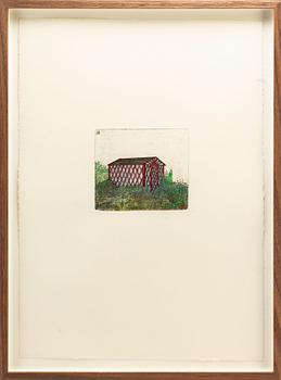 STEN EKLUND, hand colored etching, signed.