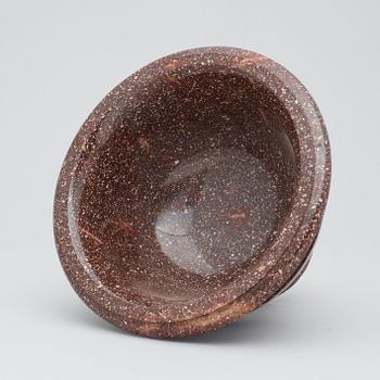 A Swedish Empire 19th century porphyry bowl.