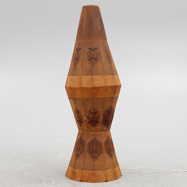 Floor lamp, pine, 1970s-80s.