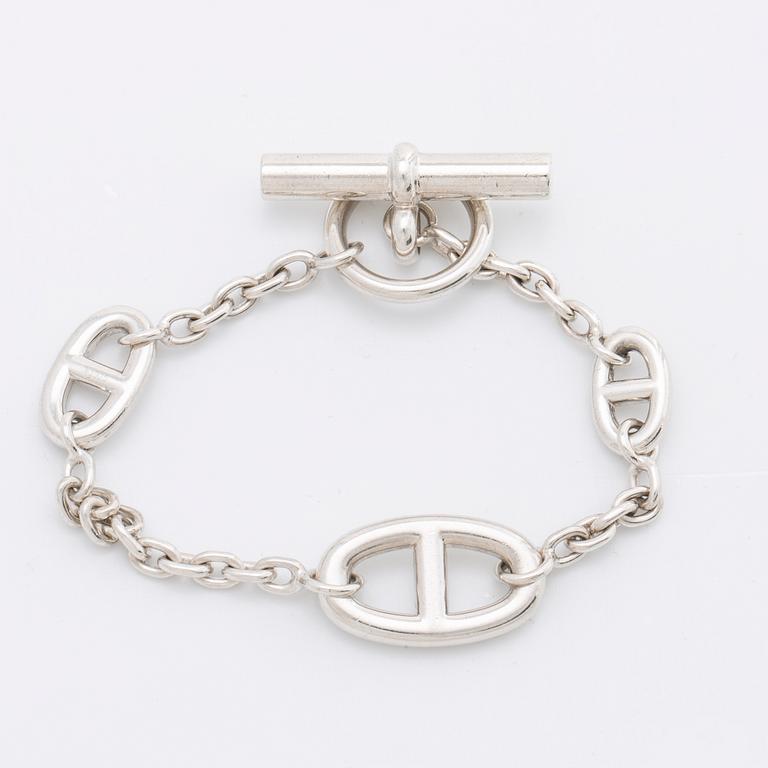 HERMÈS bracelet, silver, design "Farnandole", 25,4 g, original pouch and box.