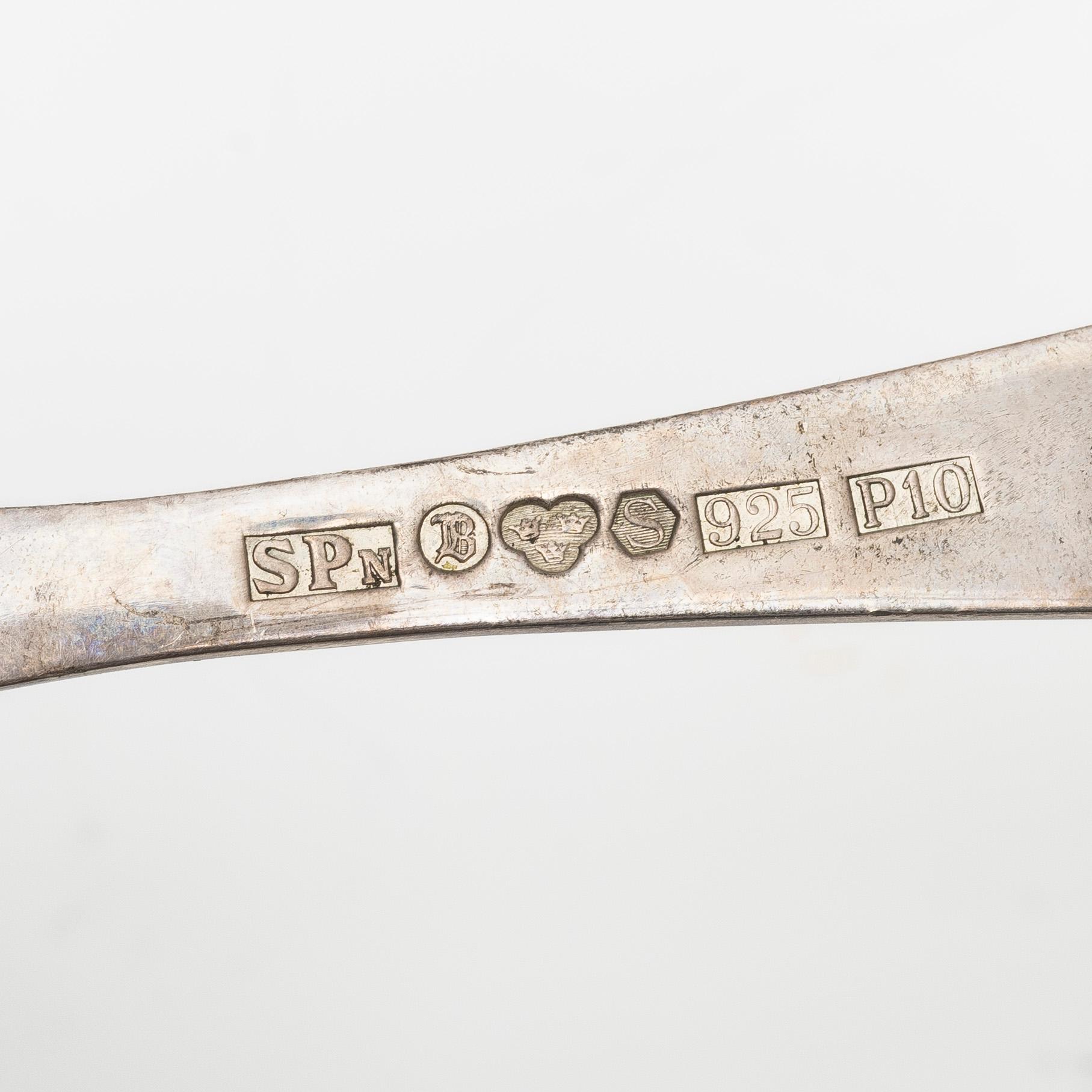 Guldsmed S Petersson i Söderhamn Ab, skedar, 2+2 st, sterlingsilver, Bollnäs 1989.