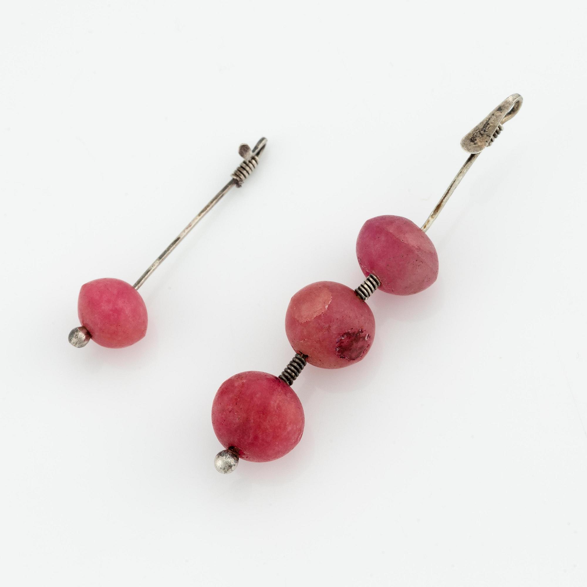 Vivianna Torun Bülow-Hübe, two pendants, silver and glass, excecuted in her own studio, most likely 1950's.
