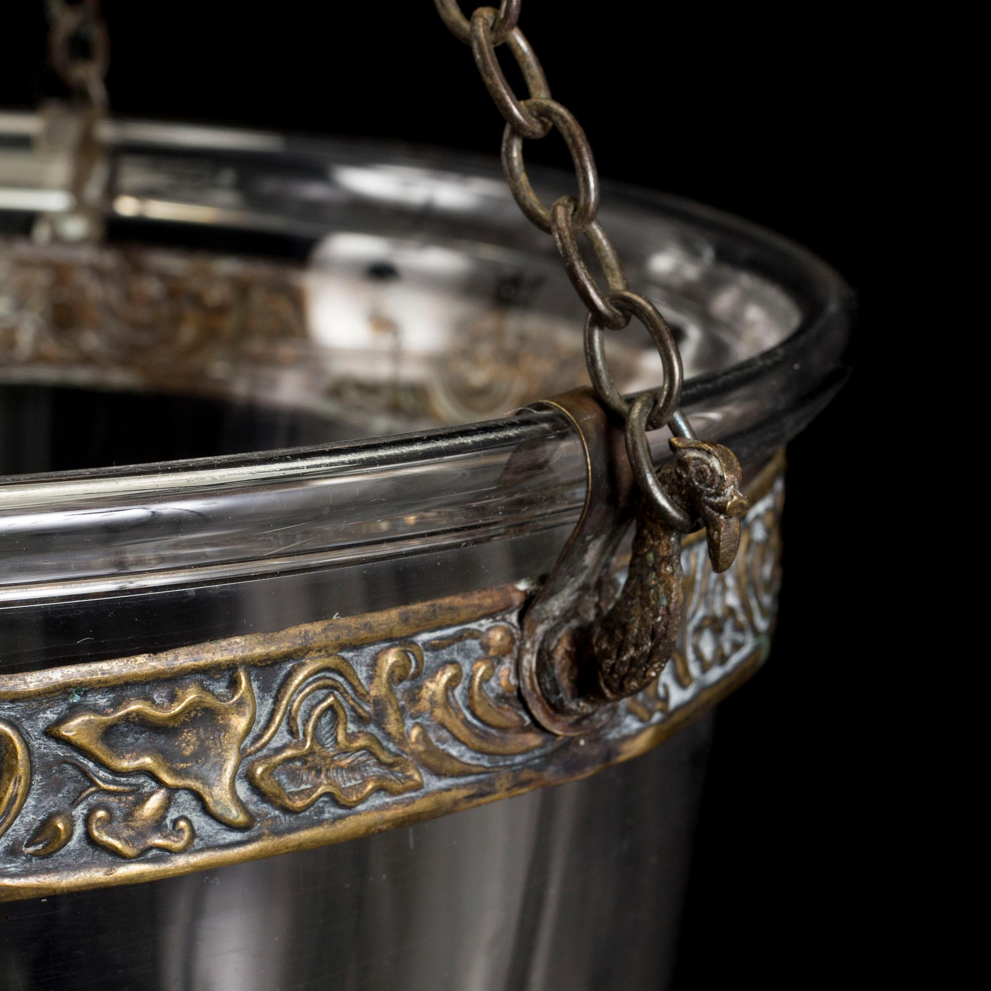 A 20th century glass ceiling light.