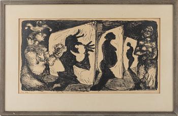 Bror Marklund, figurine and litograph,