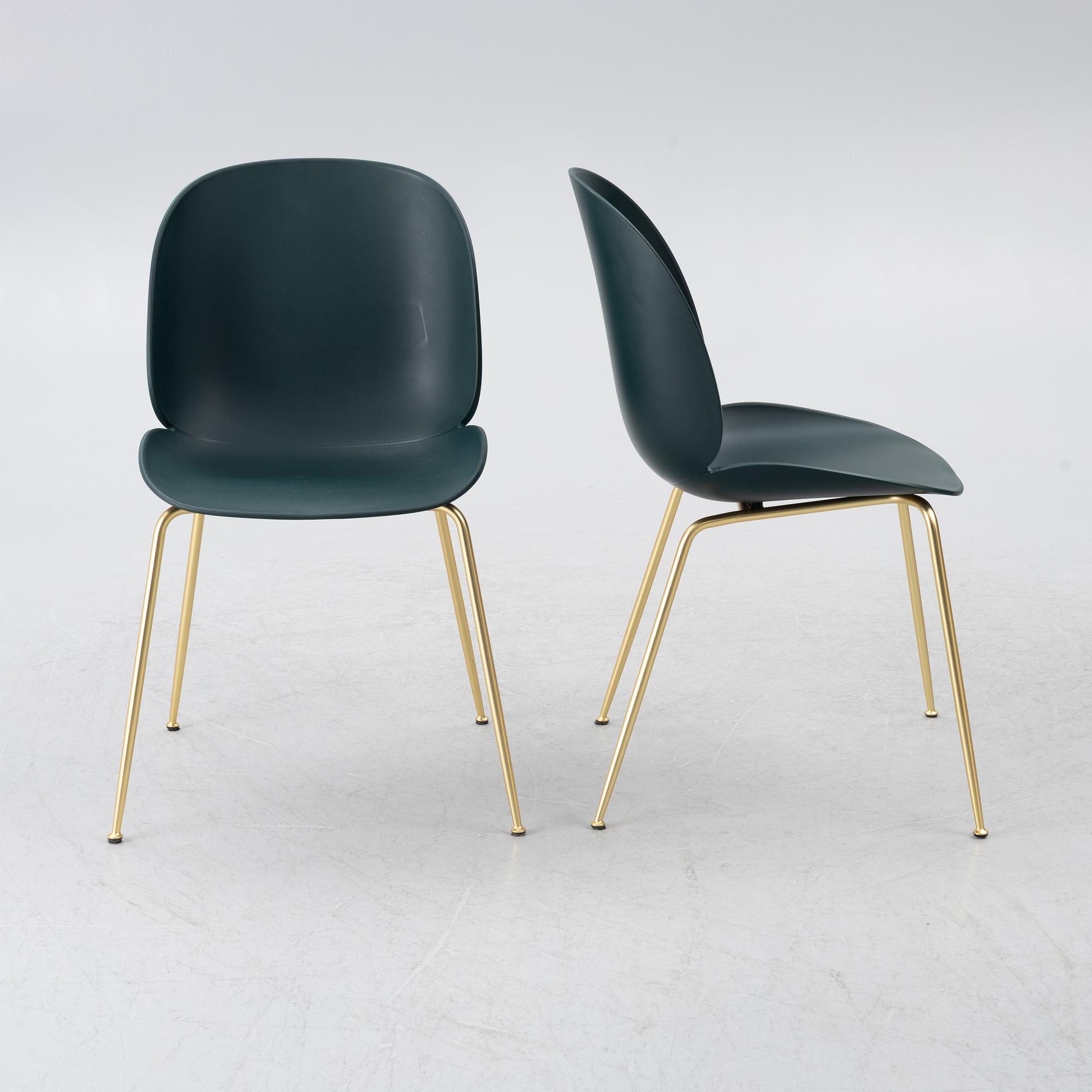 GamFratesi, stolar, 4 st "Beetle Dining Chair", Gubi, Italien, 2010/20-tal.