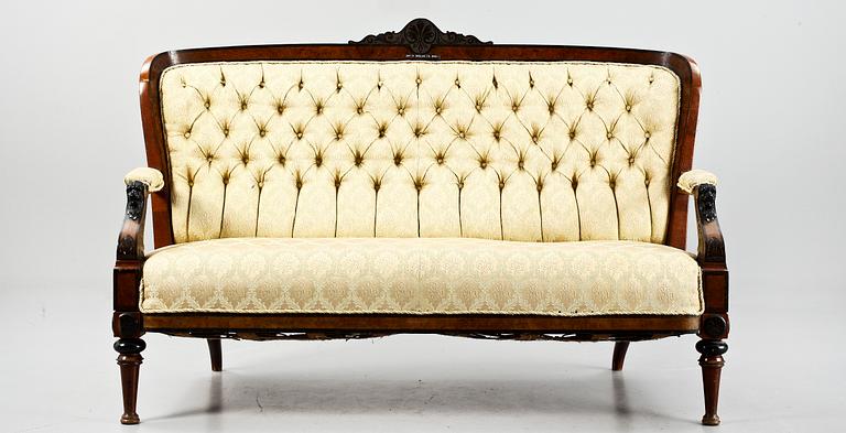 SOFFA samt STOLAR, 4 st, nyrenässans, 1800-talets andra hälft.