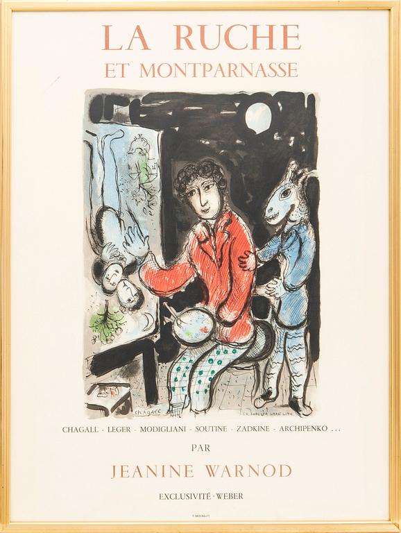 Marc Chagall, efter färglitografisk affisch.
