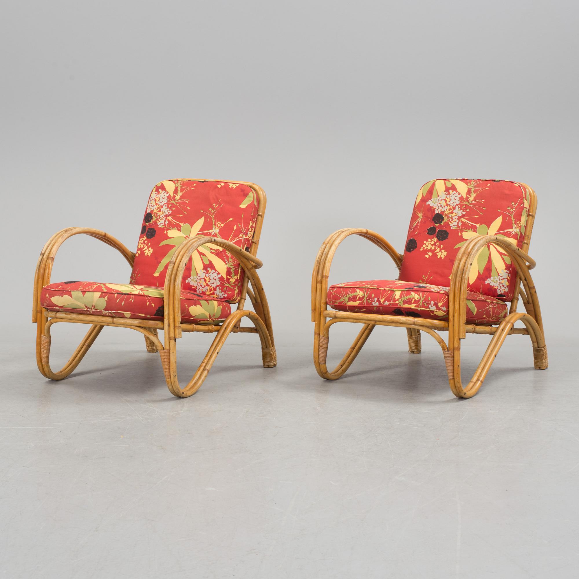 A bambu furniture suite from E.W. Ottosson korgmöbelfabrik, Stockholm, 1940's.