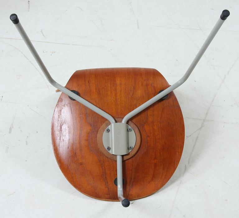 STOLAR, 4 st, "Myran"/"FH 3100", Arne Jacobsen, Fritz Hansen, tillverkade under 1950-talets första hälft.