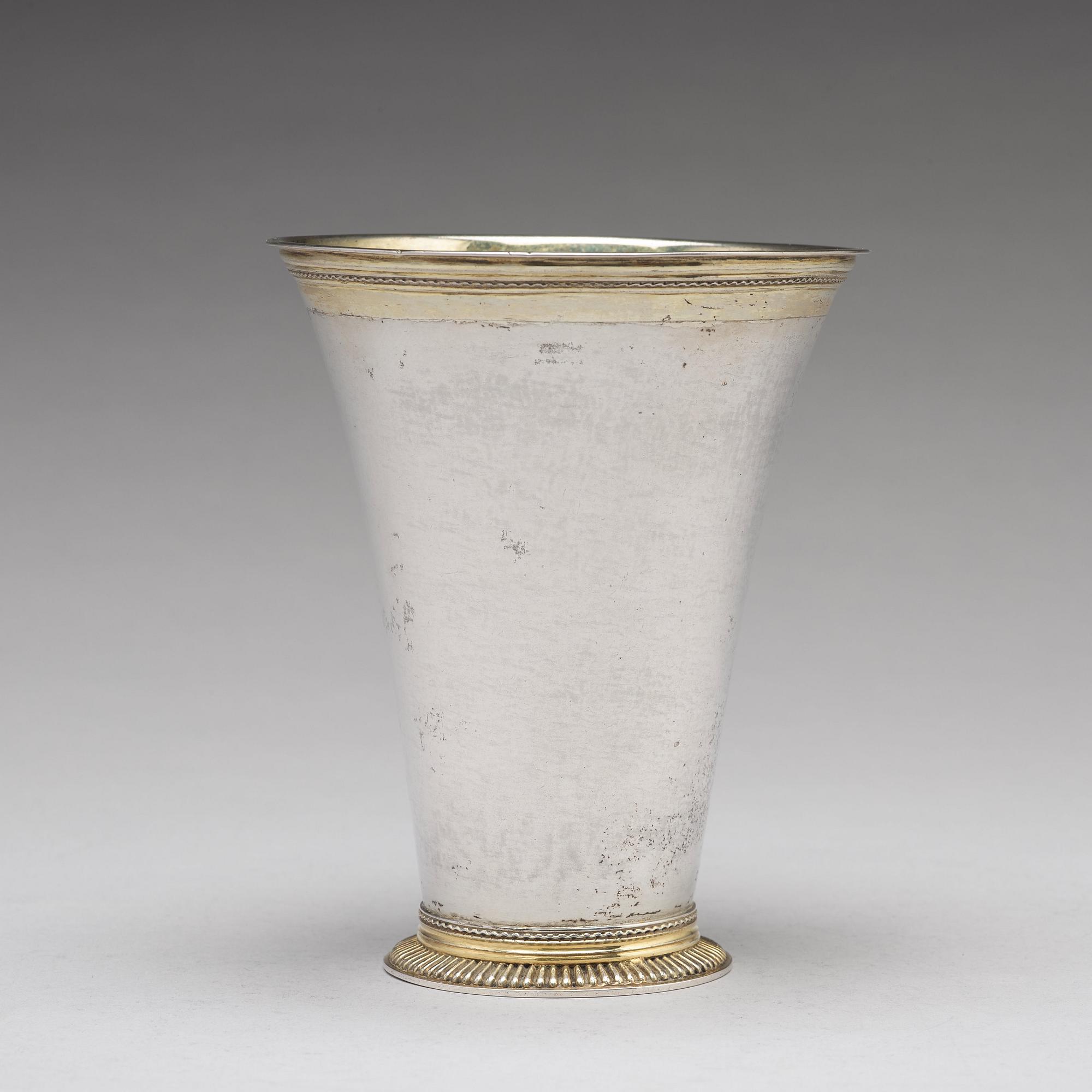 A Swedish 18th century parcel-gilt silver beaker, mark of Peter Gadd, Kristianstad 1776.