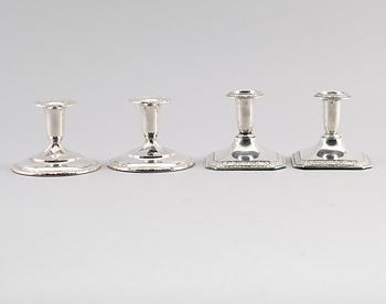 LJUSSTAKAR, 2 par, silver, 1900-talets första hälft.