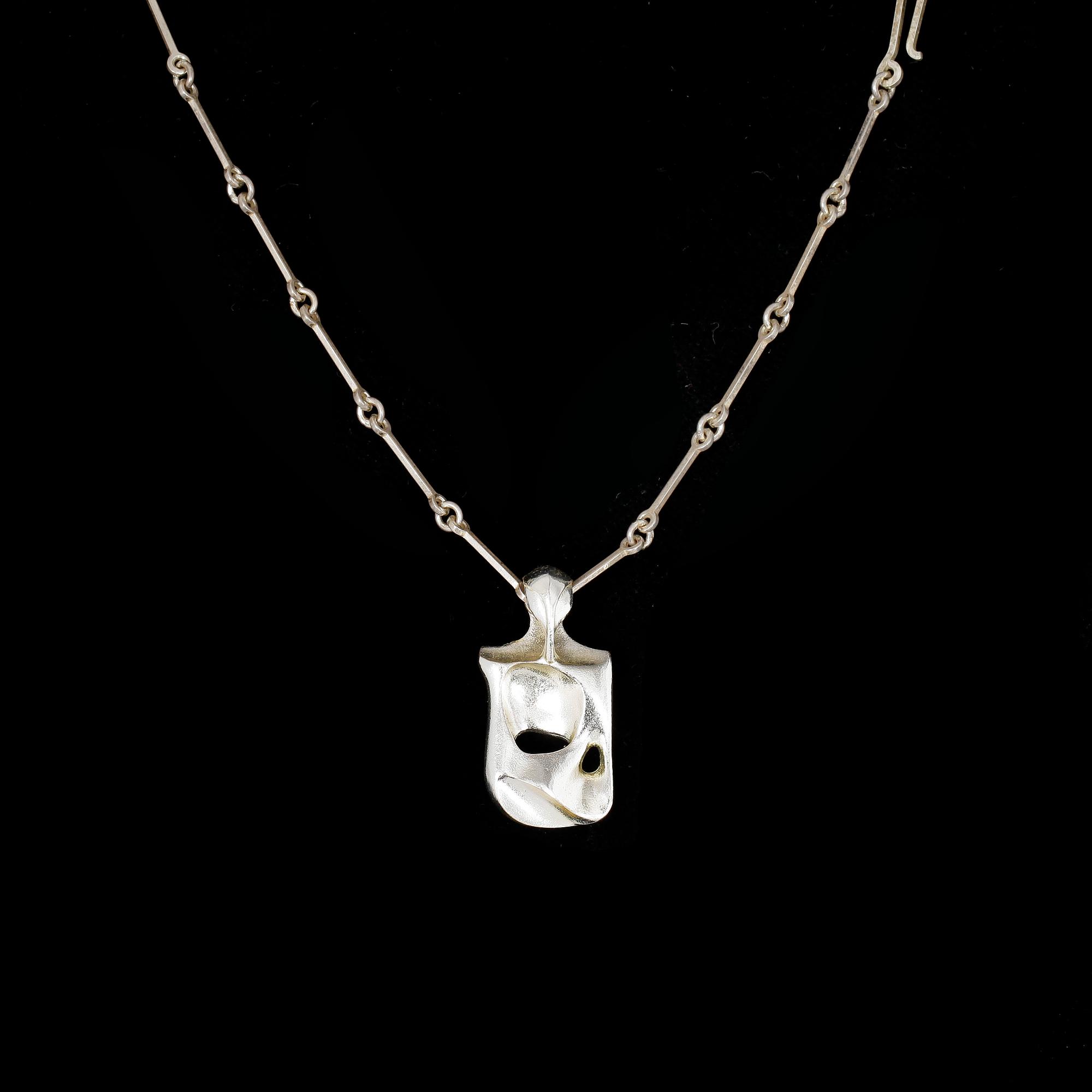 HÄNGE OCH HALSKEDJA, sterling silver, Björn Weckström, Lapponia, 1984 resp 1985. Vikt 14,8g.