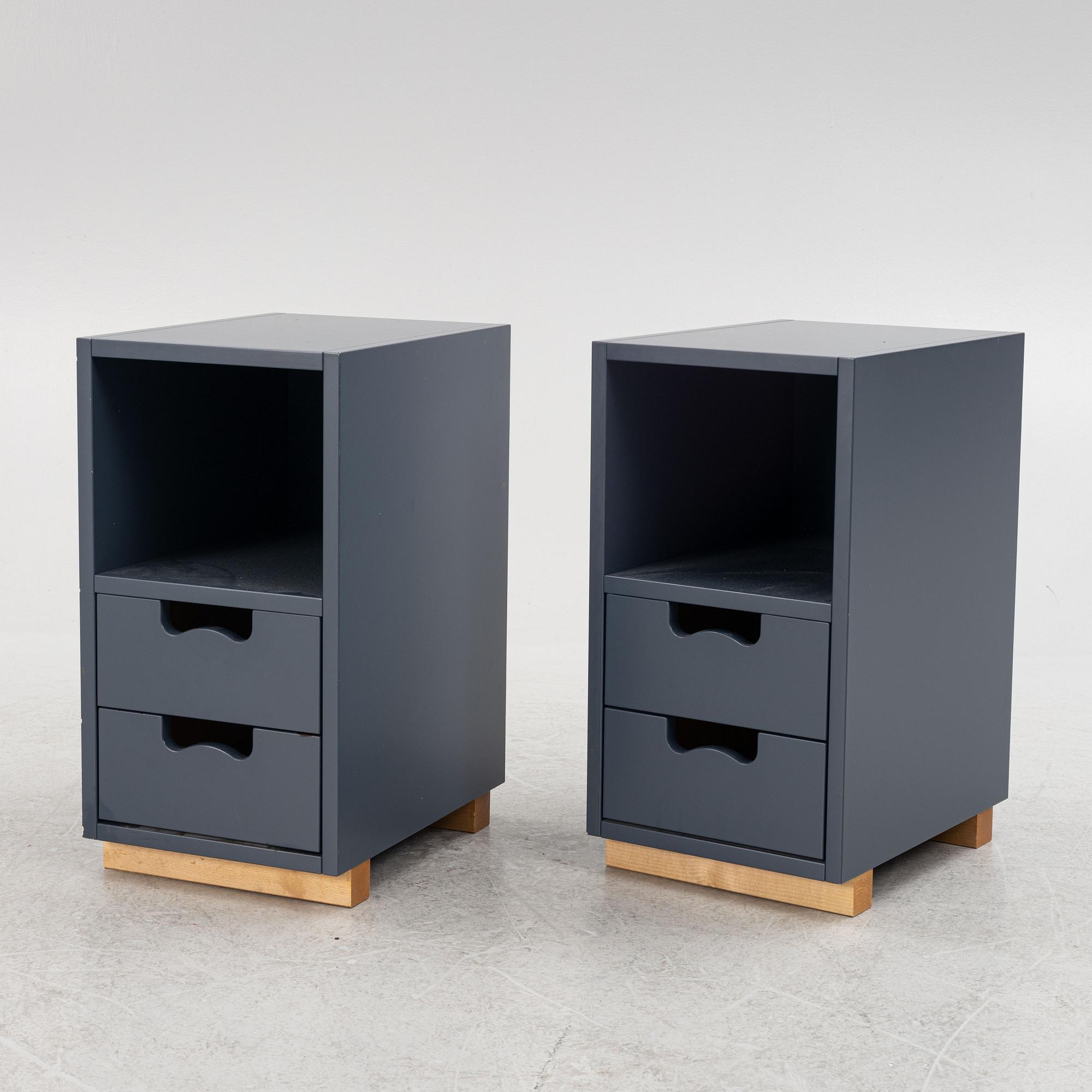 Jonas Bohlin & Thomas Sandell, hurtsar/sängbord, ett par, "Snö", Asplund.