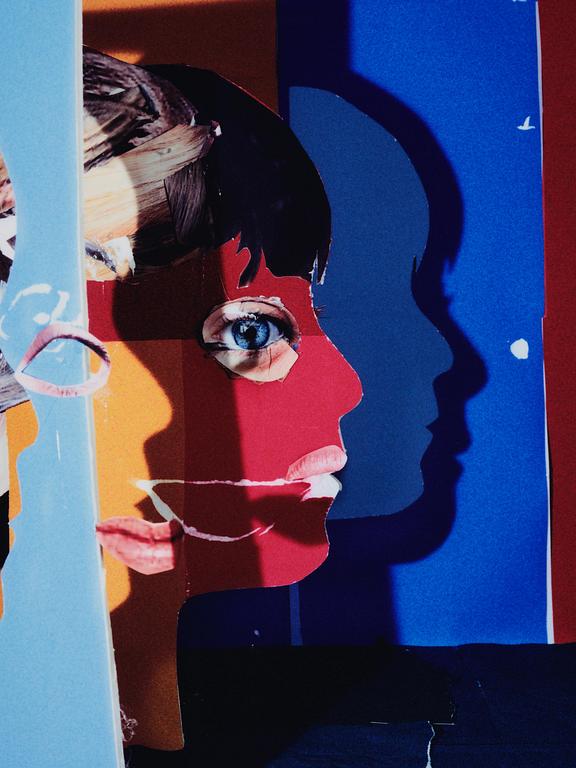 Daniel Gordon, "Portrait in Ruby and Blue, 2012".