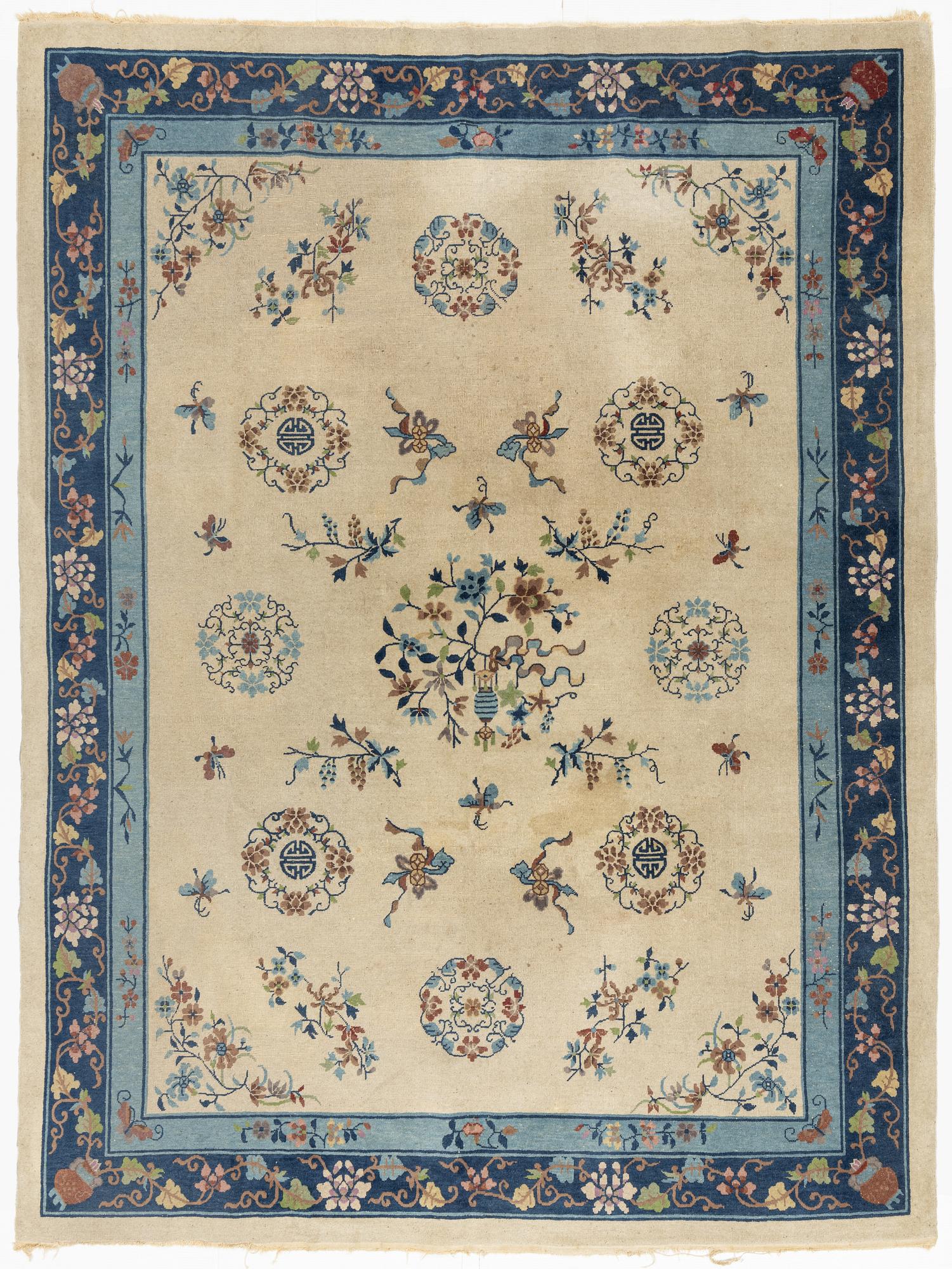 A Chinese semi-antique carpet, 357 x 270.