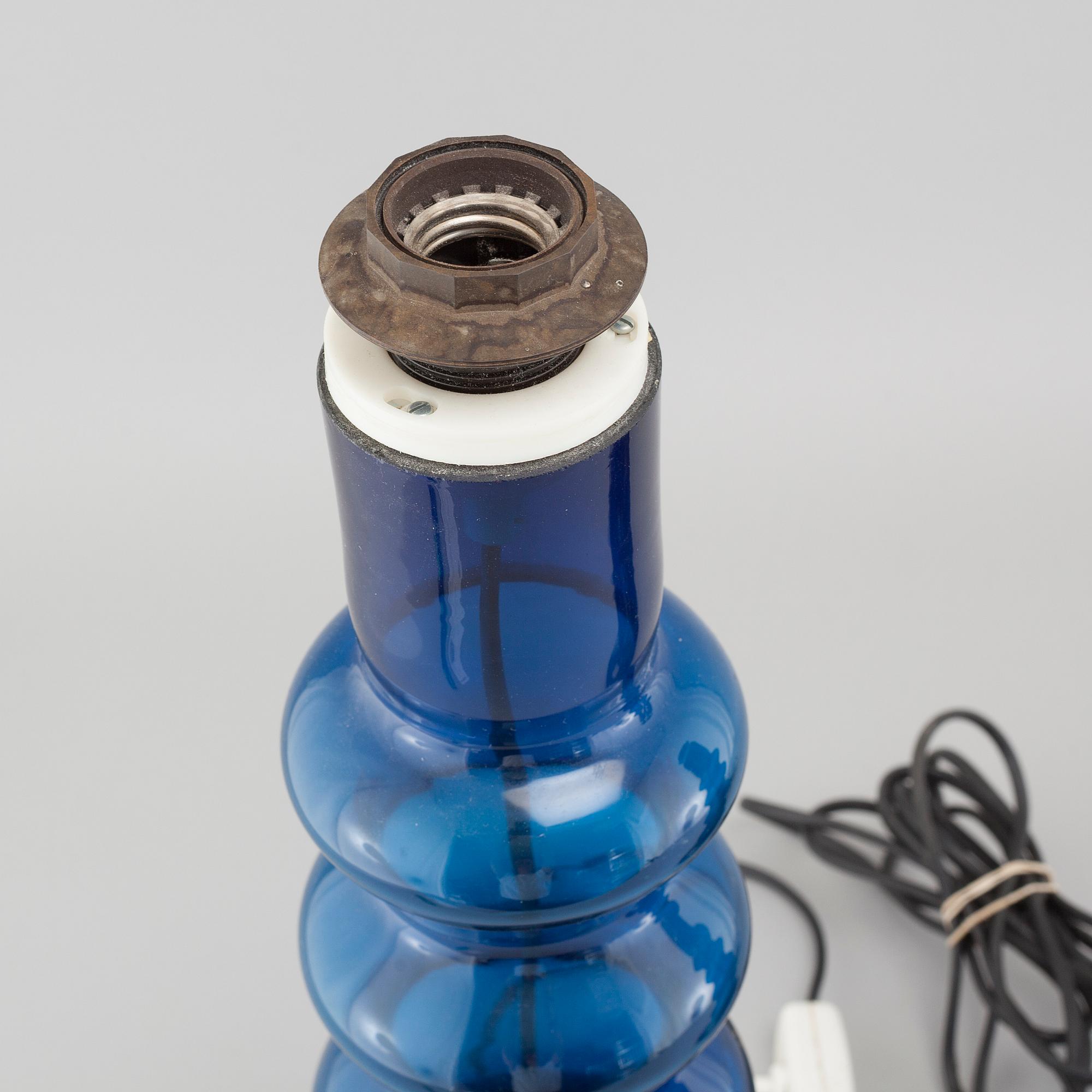 One pair of glass table lamps, probably Luxus, 1960s/70s.