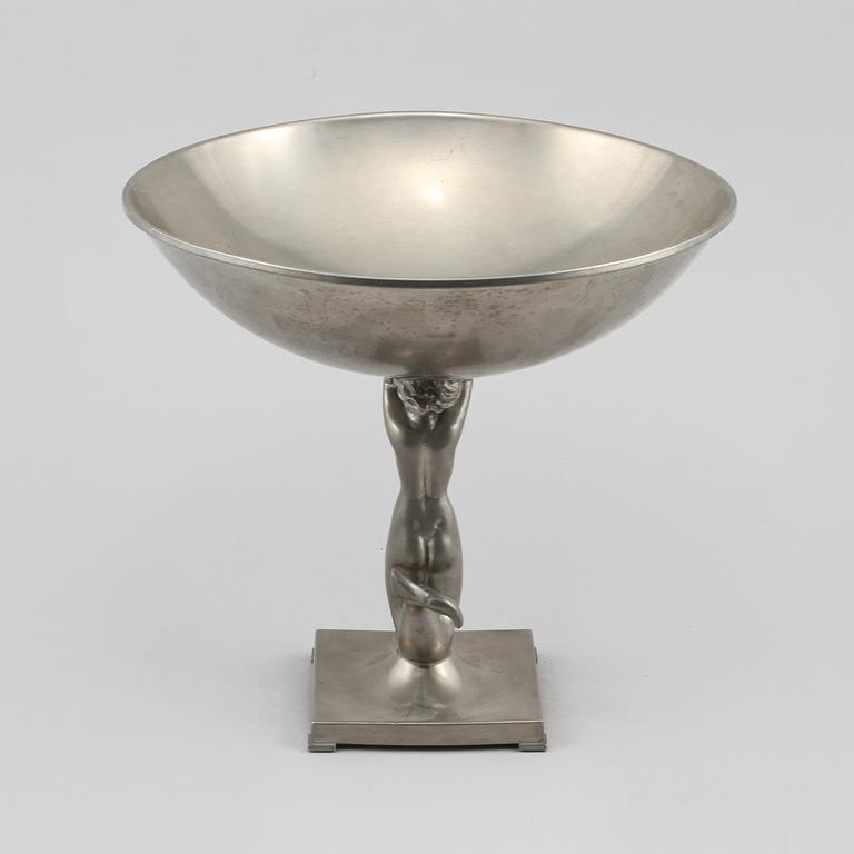 SKÅL PÅ FOT, tenn, Ystad metall, 1946.