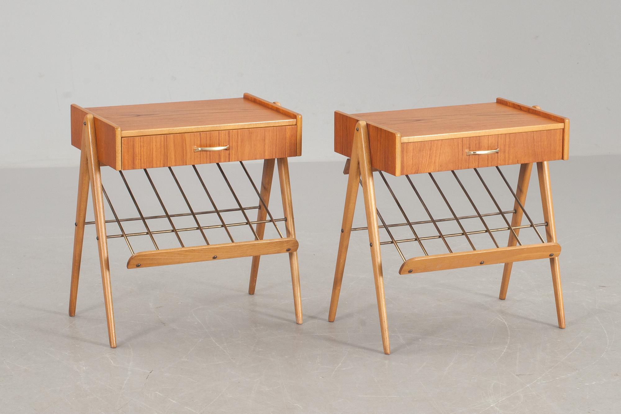 SÄNGBORD, ett par, 1950/60-tal.