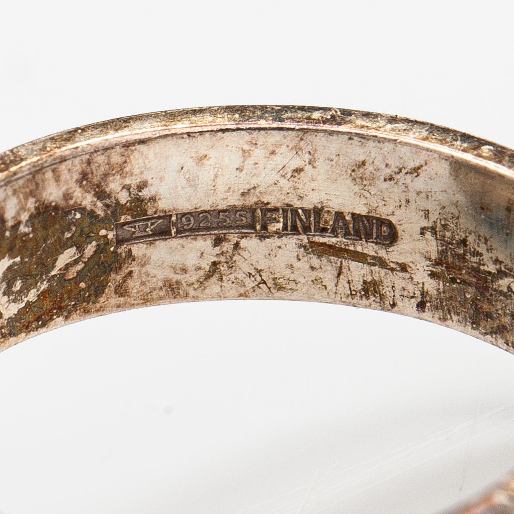 Elis Kauppi, A stelring silver and chalcedony ring. Kupittaan kulta, Turku.