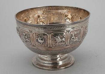 BÅLSKÅL, silver, London 1886. Vikt ca 853 g.