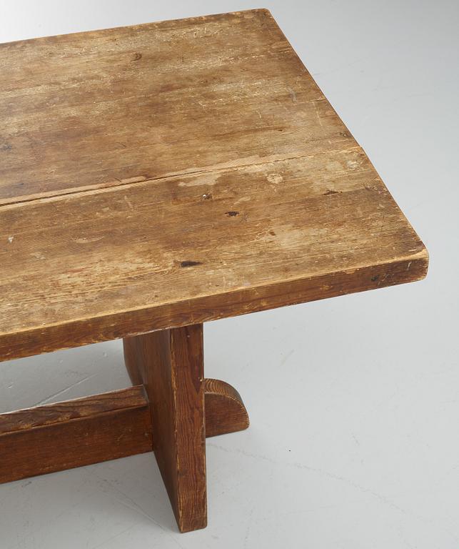 Axel Einar Hjorth, a stained pine 'Lovö' table, Nordiska Kompaniet, Sweden 1930s.