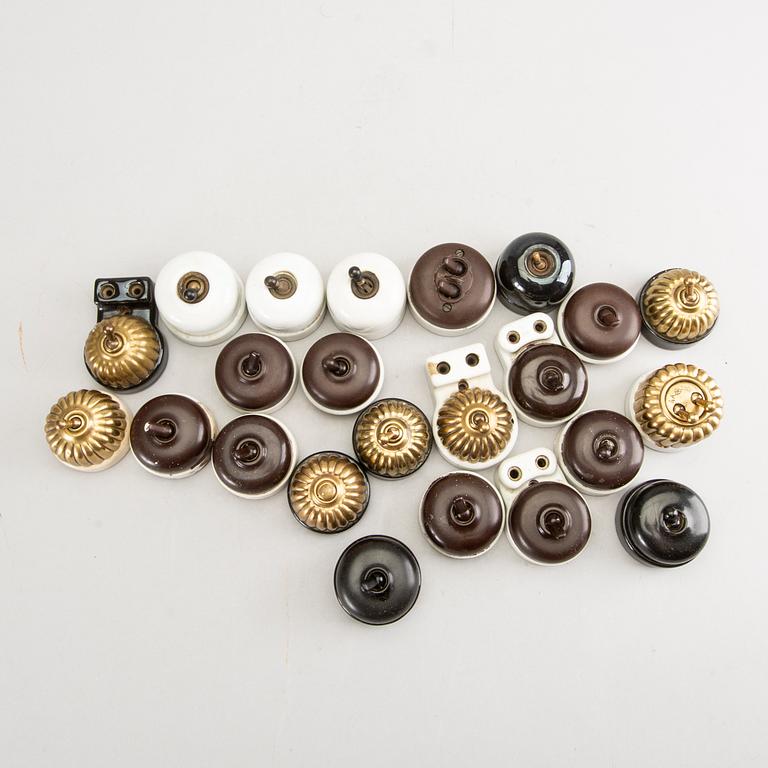 STRÖMBRYTARE, 23 st bland annat Lauritz Knudsen, Danmark, 1900-talets början.